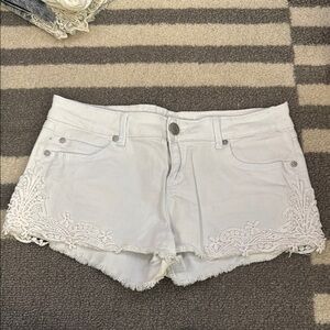 Rue21 White Jean Shorts Frayed Hem Denim